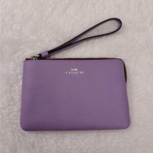 Coach Corner Zip Wristlet Purple